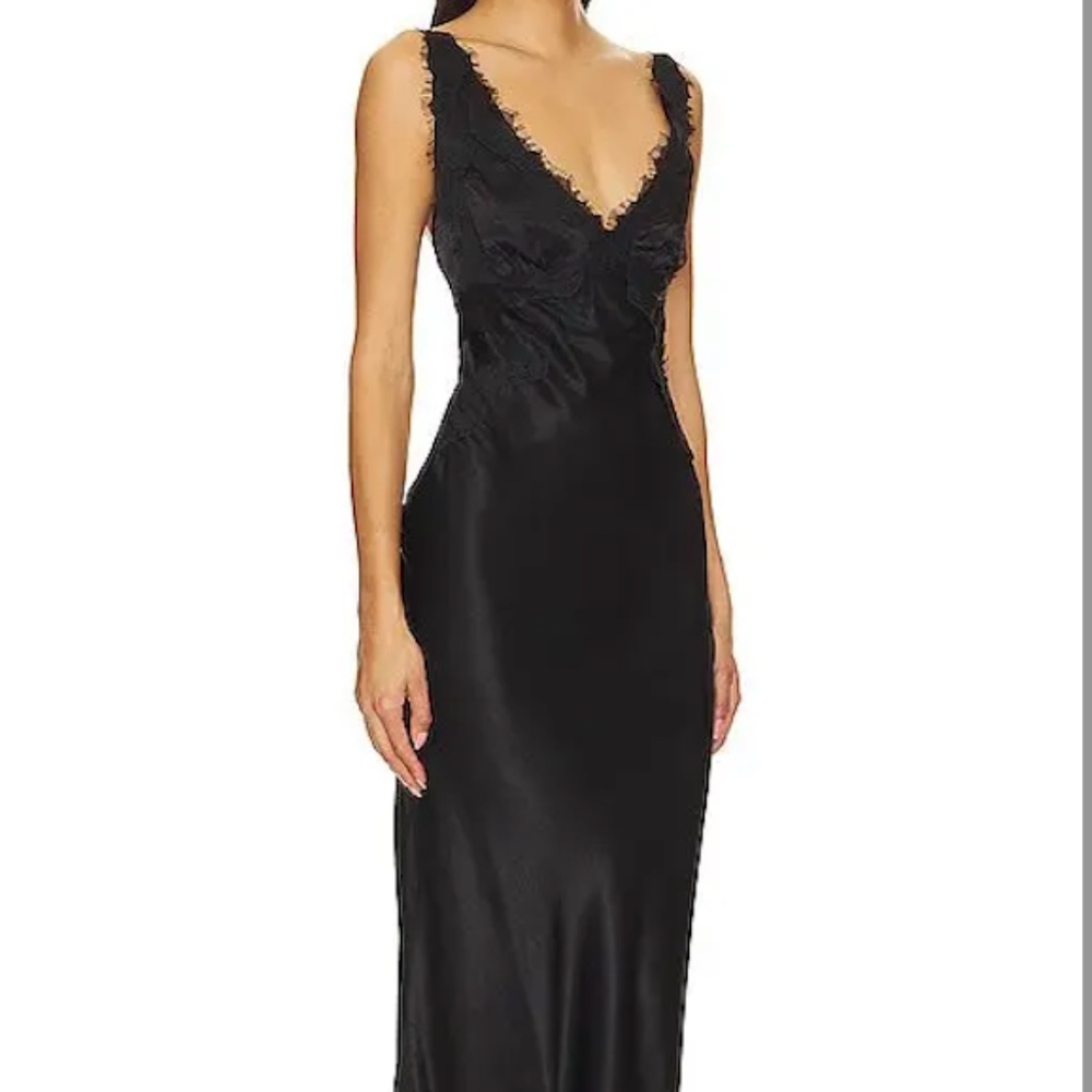 Black Maxi Dress with Lace trim